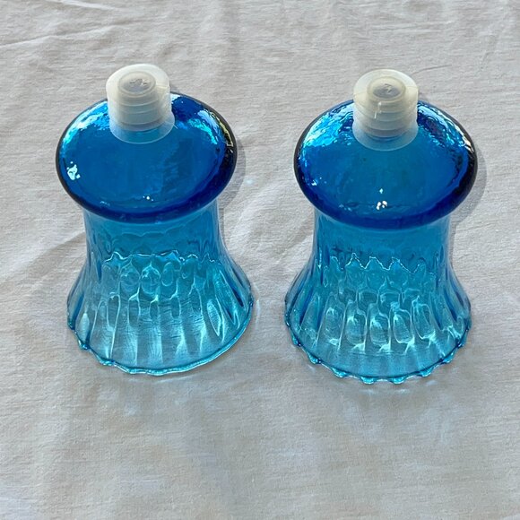 Home Interiors Other - Pair Blue Honeycomb Glass Peg Votive Candle Holder Home Interior Homco Vintage